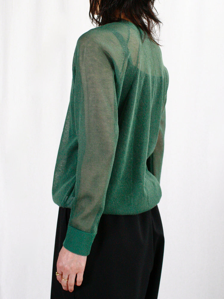 mtmodelist / L/S シースルーニット / Bottle Green / ME-K01-300