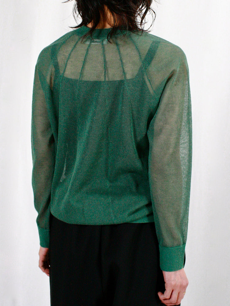 mtmodelist / L/S シースルーニット / Bottle Green / ME-K01-300