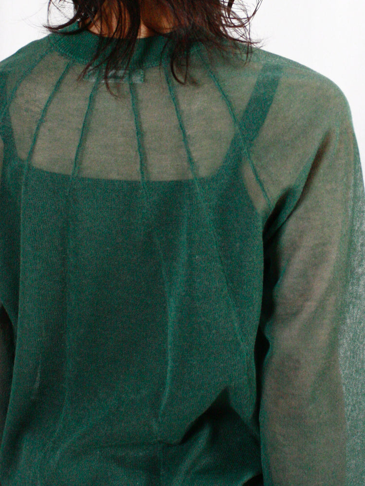 mtmodelist / L/S シースルーニット / Bottle Green / ME-K01-300