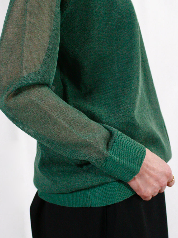 mtmodelist / L/S シースルーニット / Bottle Green / ME-K01-300