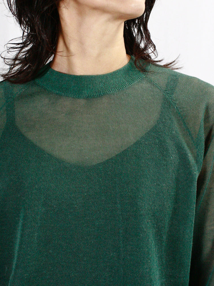 mtmodelist / L/S シースルーニット / Bottle Green / ME-K01-300