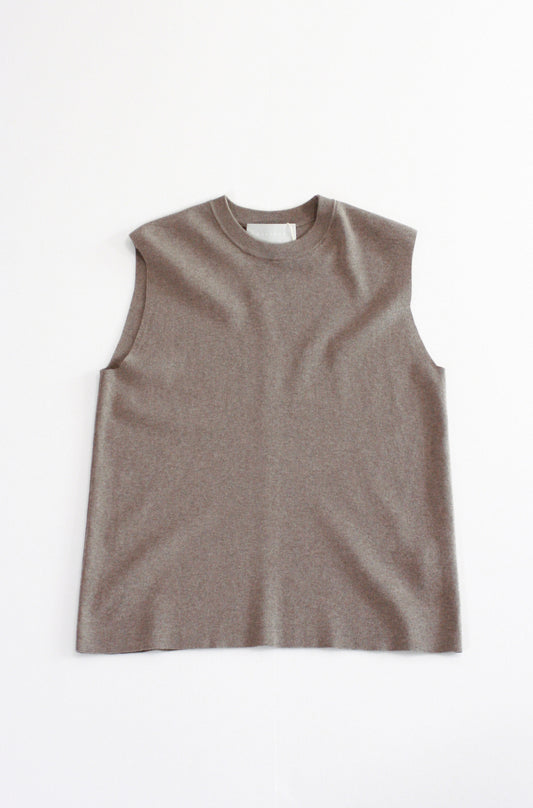 WALANCE / seacell & organic cotton sleeveless top・BROWN・3241-006