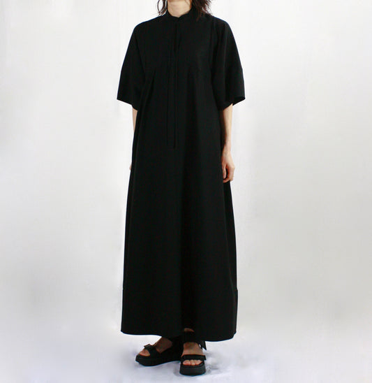 ENFÖLD / V-NECK DRESS / BLACK / 300IS733-2541