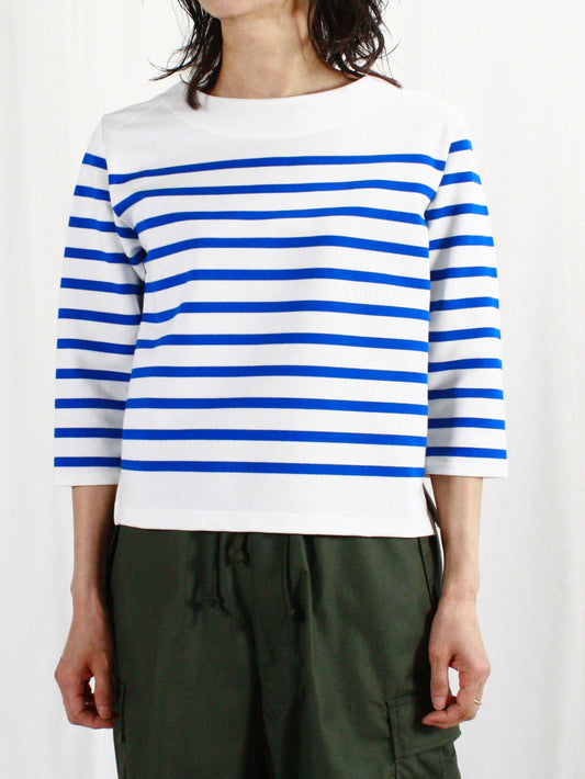 HYKE / BASQUE SHIRT / WHITE BLUE / 12402