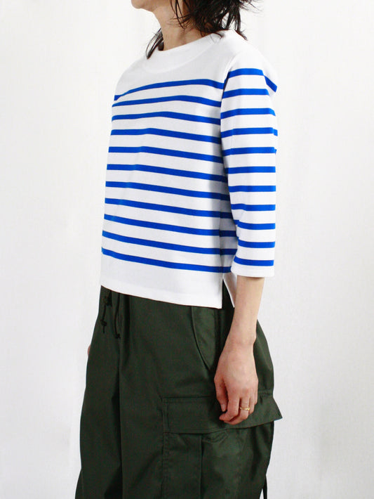 HYKE / BASQUE SHIRT / WHITE BLUE / 12402