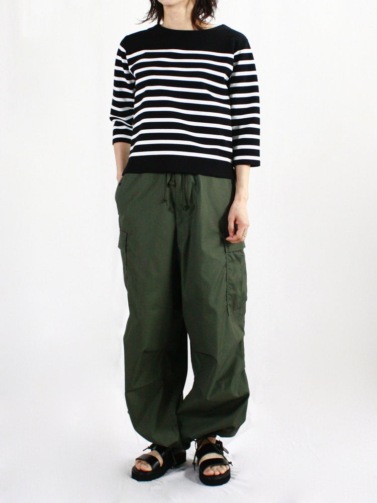 HYKE / BASQUE SHIRT / BLACK WHITE / 12402