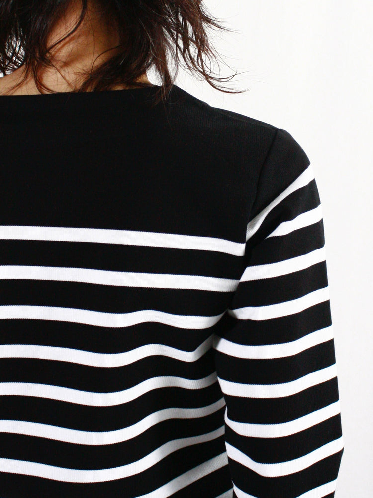 HYKE / BASQUE SHIRT / BLACK WHITE / 12402