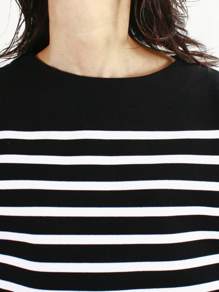 HYKE / BASQUE SHIRT / BLACK WHITE / 12402