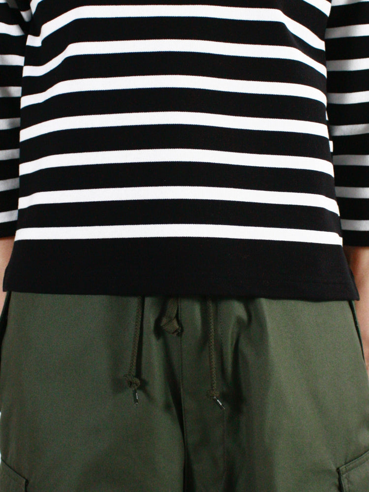 HYKE / BASQUE SHIRT / BLACK WHITE / 12402