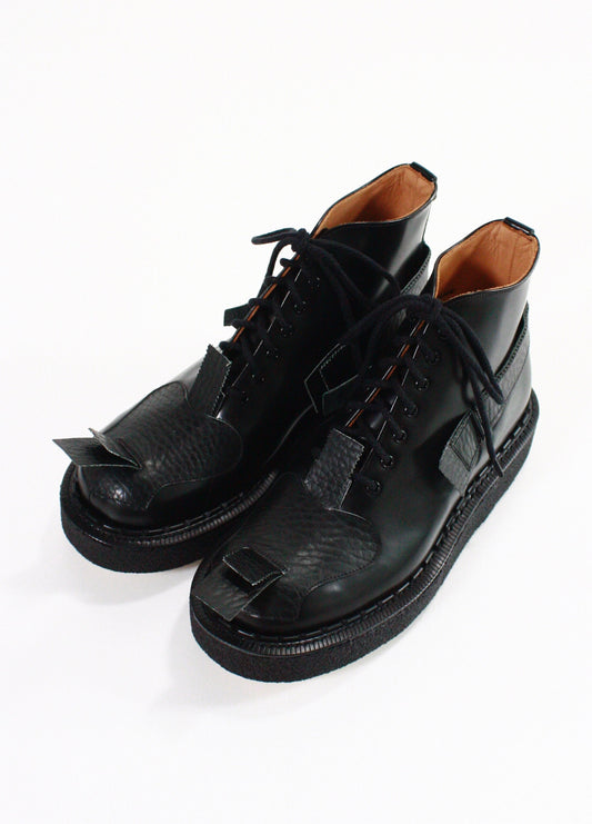 JOHN MOORE / TOE STRAP BOOTS CREPER SOLE / BLACK /