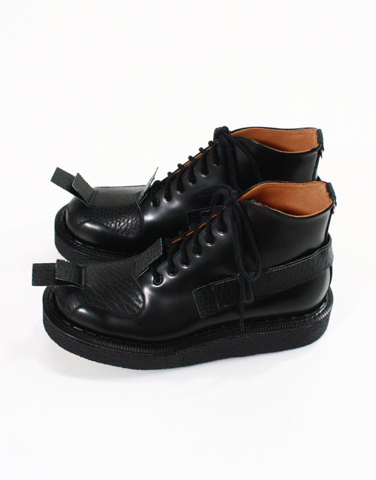 JOHN MOORE / TOE STRAP BOOTS CREPER SOLE / BLACK /