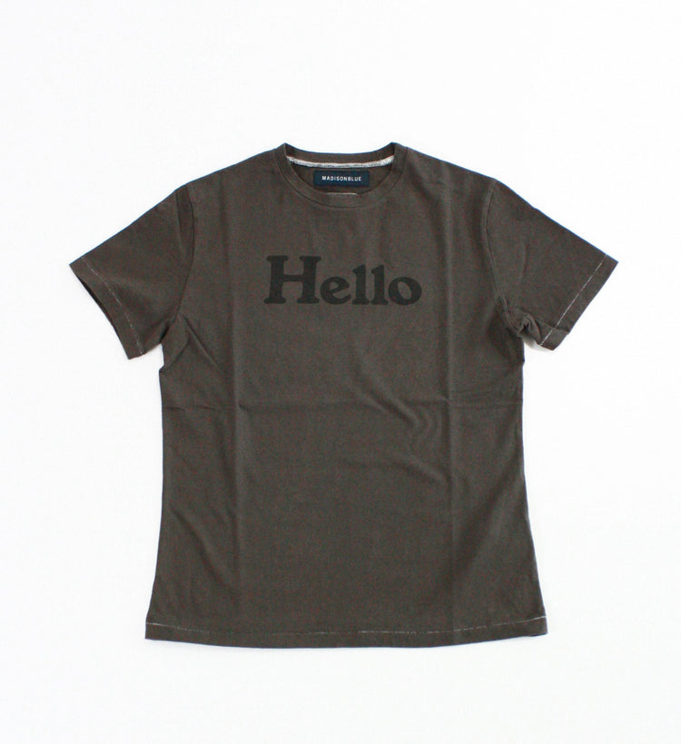 MADISONBLUE / HELLO CREW NECK TEE・GRAY・MB000-7001