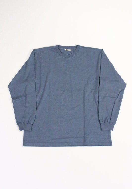 AURALEE / LUSTER PLAITING L/S TEE / DUSTY BLUE