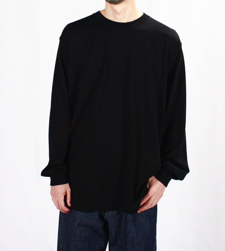 AURALEE / LUSTER PLAITING L/S TEE / BLACK /