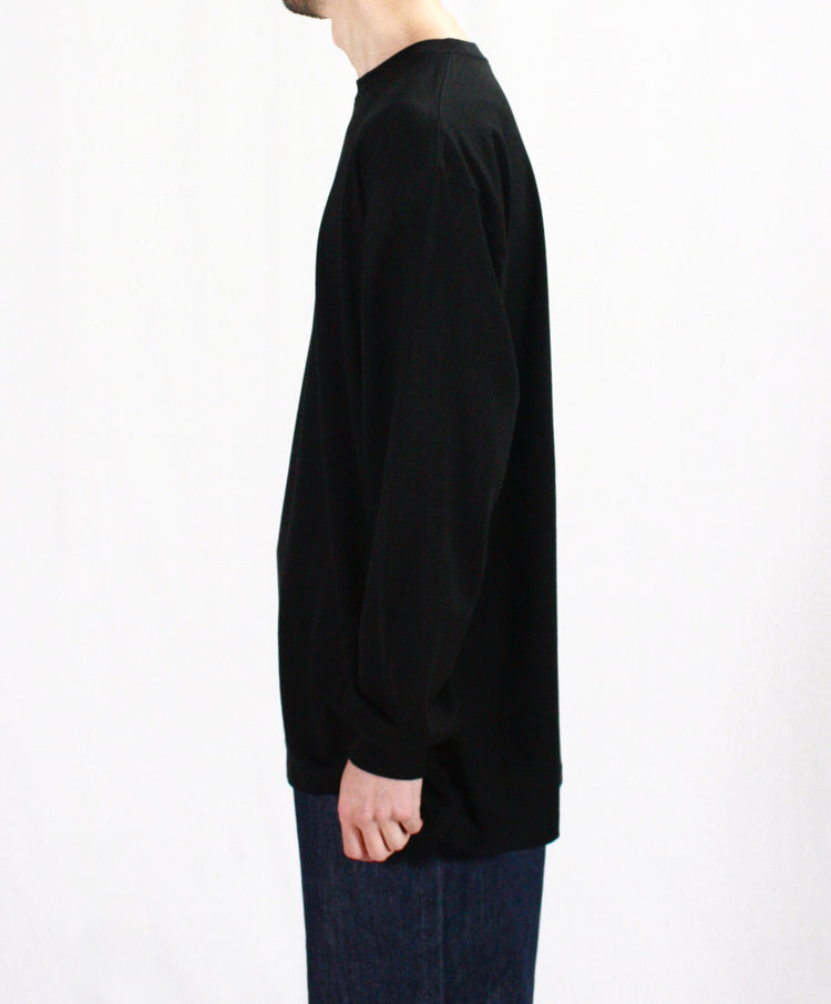 AURALEE / LUSTER PLAITING L/S TEE / BLACK /