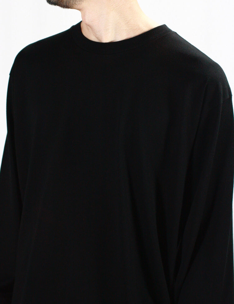 AURALEE / LUSTER PLAITING L/S TEE / BLACK /