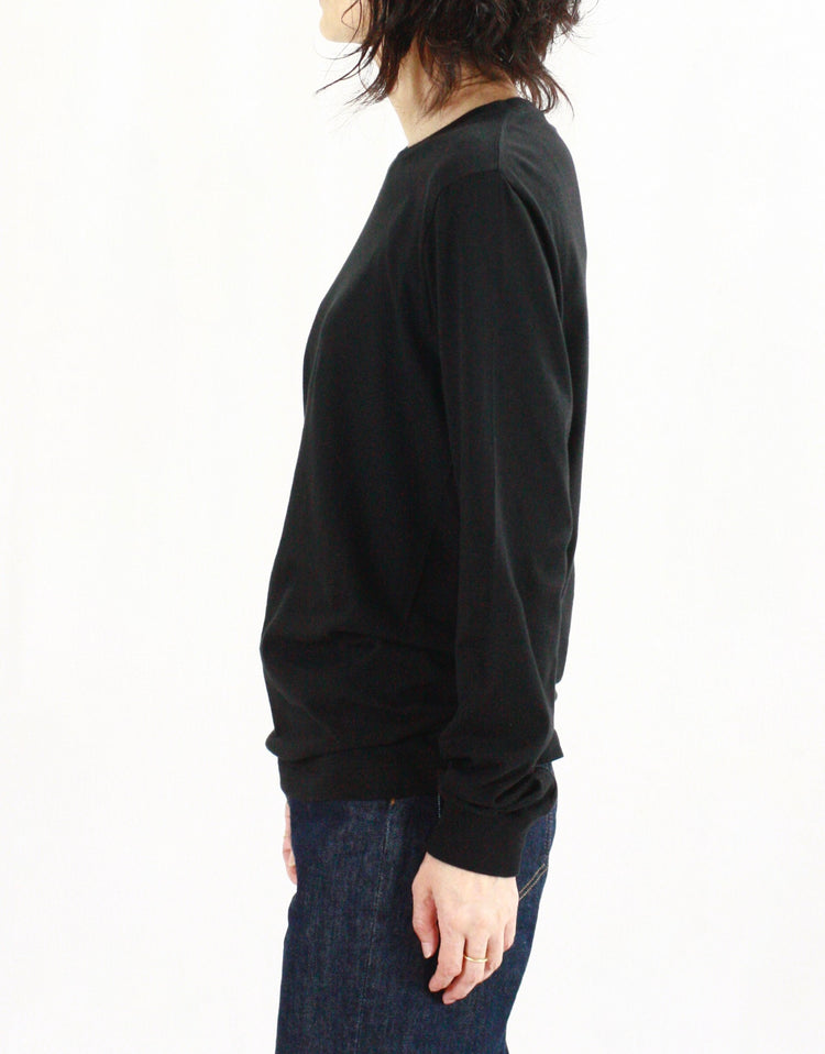 AURALEE / SEAMLESS L/S TEE・BLACK・A00T05ST