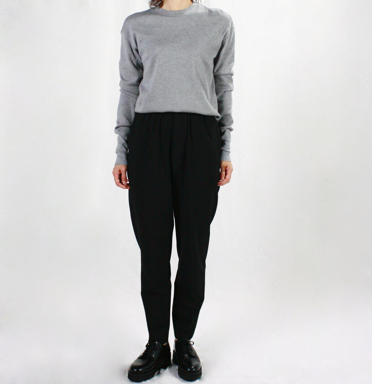 HYKE / STRETCH TAPPERED PANTS・BLACK・13306