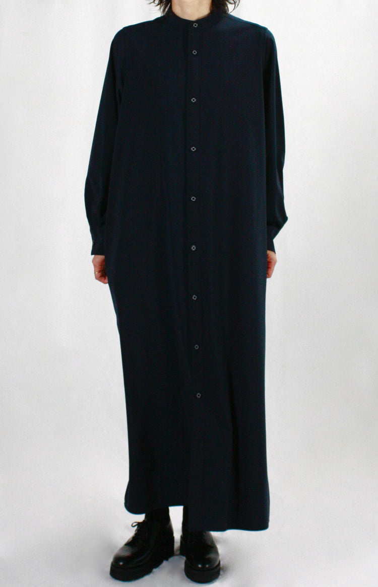 HYKE / MAXI SHIRT DRESS・NAVY・16220