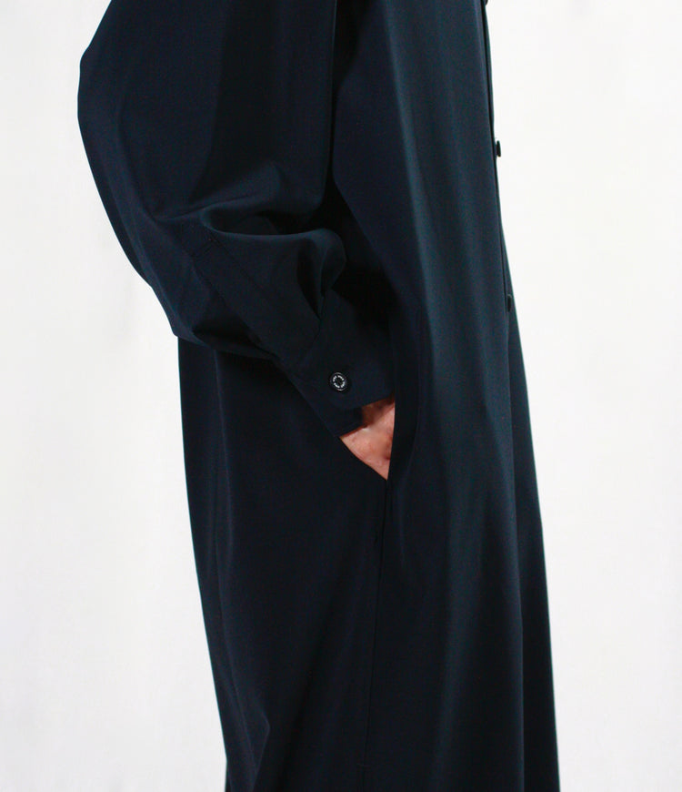 HYKE / MAXI SHIRT DRESS・NAVY・16220