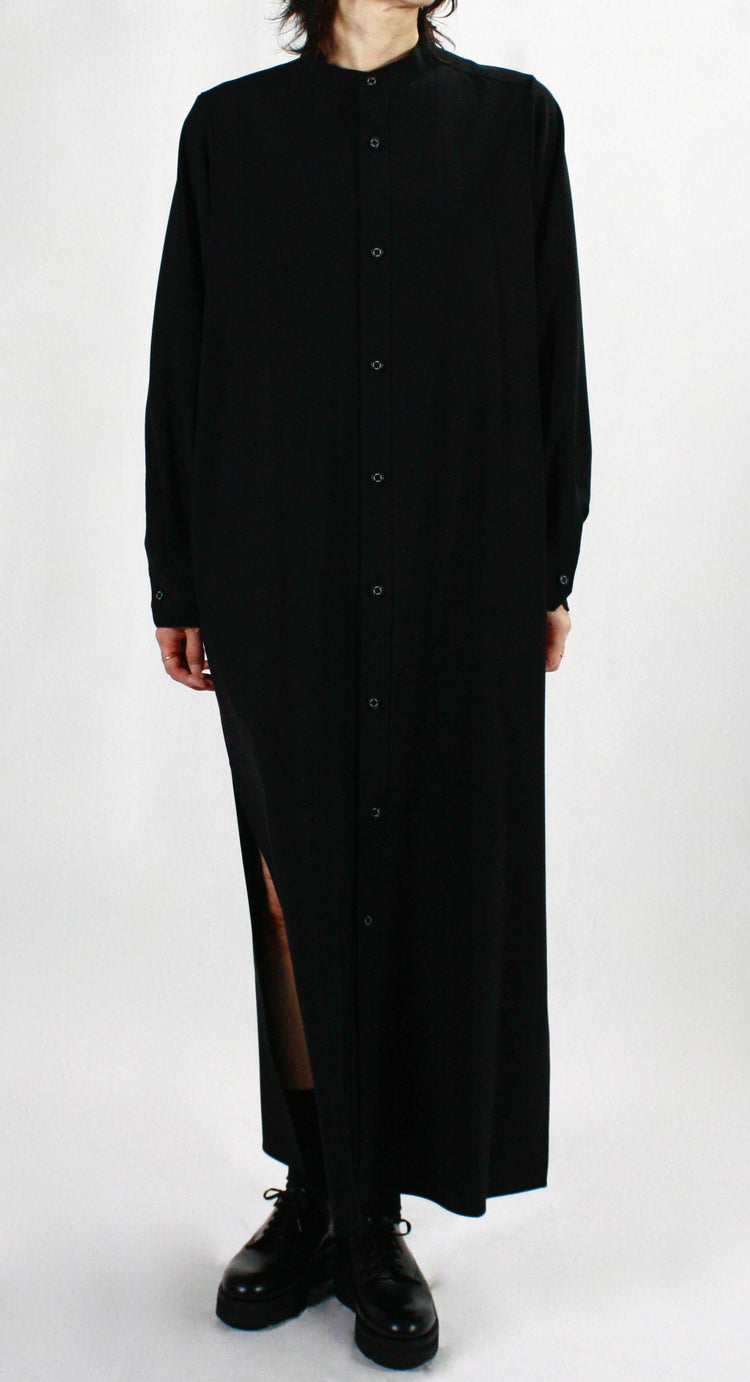 HYKE / MAXI SHIRT DRESS・BLACK・16220