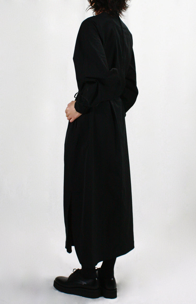 HYKE / TASLAN TWILL DRESS・BLACK・16219