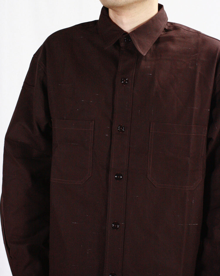 BEDWIN & THE HEARTBREAKERS / L/S WORK SHIRT "BOB" / BROWN / 24AB1740