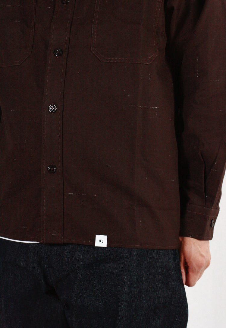 BEDWIN & THE HEARTBREAKERS / L/S WORK SHIRT "BOB" / BROWN / 24AB1740