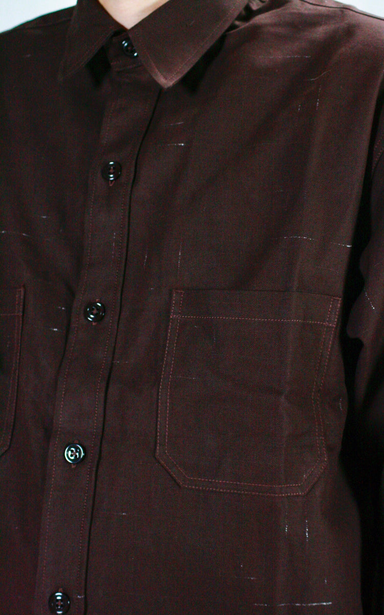 BEDWIN & THE HEARTBREAKERS / L/S WORK SHIRT "BOB" / BROWN / 24AB1740