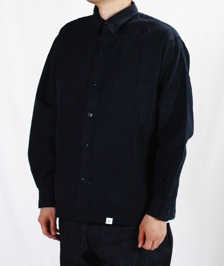 BEDWIN & THE HEARTBREAKERS / L/S WORK SHIRT "BOB" / NAVY / 24AB1740