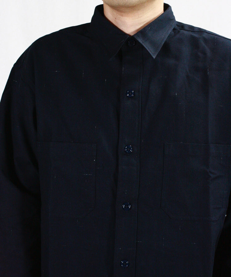 BEDWIN & THE HEARTBREAKERS / L/S WORK SHIRT "BOB" / NAVY / 24AB1740