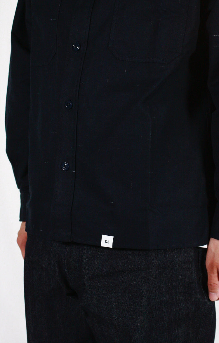 BEDWIN & THE HEARTBREAKERS / L/S WORK SHIRT "BOB" / NAVY / 24AB1740