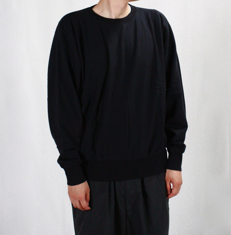 AURALEE / ELASTIC HIGH GAUGE SWEAT P/O / INK BLACK / A24AP02NU