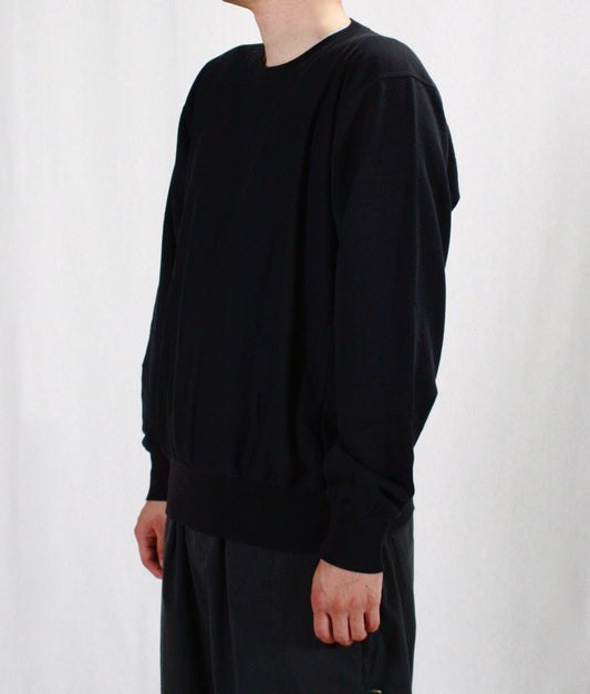 AURALEE / ELASTIC HIGH GAUGE SWEAT P/O / INK BLACK / A24AP02NU