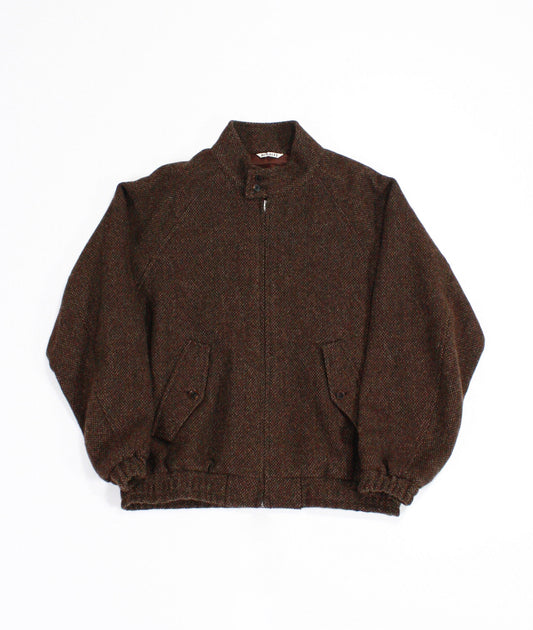 AURALEE / LAMA SHETLAND WOOL TWEED ZIP BLOUSON / BROWN TWEED