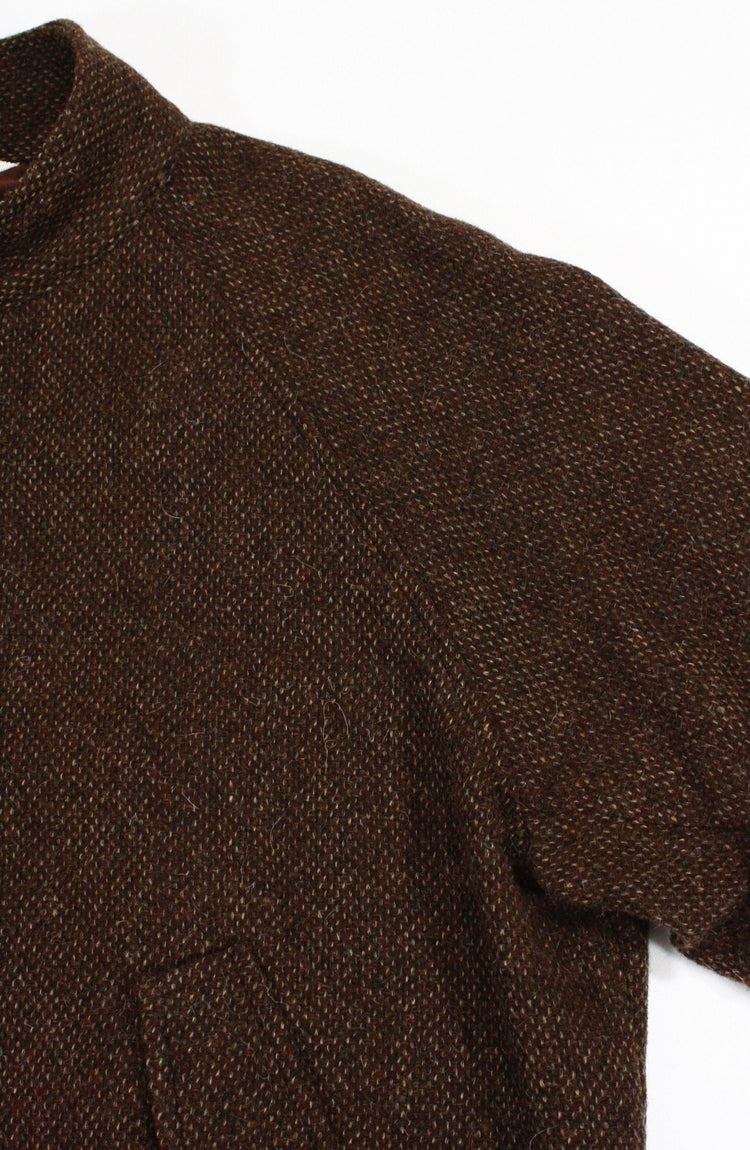 AURALEE / LAMA SHETLAND WOOL TWEED ZIP BLOUSON / BROWN TWEED