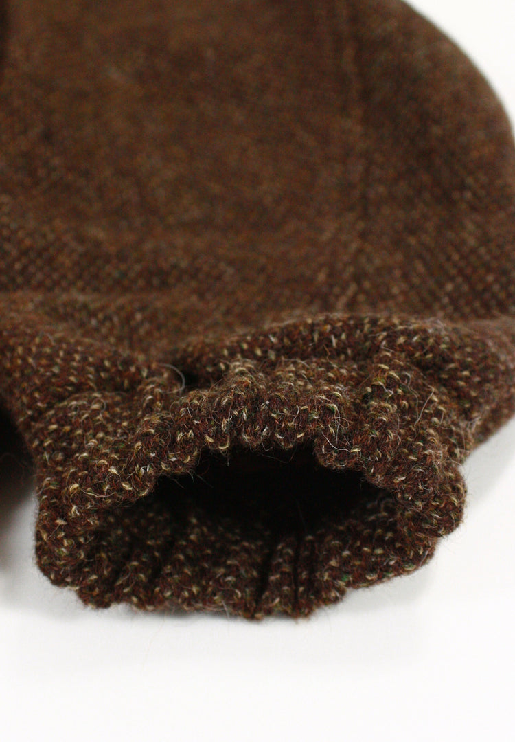 AURALEE / LAMA SHETLAND WOOL TWEED ZIP BLOUSON / BROWN TWEED