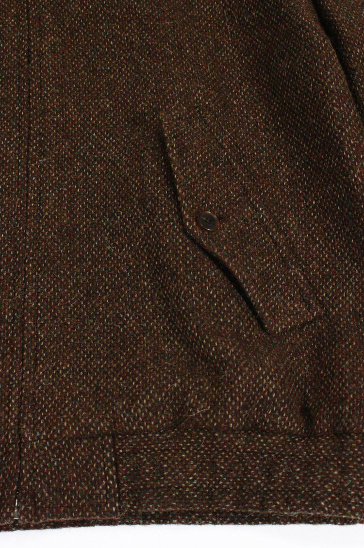 AURALEE / LAMA SHETLAND WOOL TWEED ZIP BLOUSON / BROWN TWEED