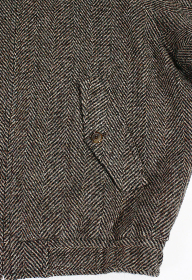 AURALEE / LAMA SHETLAND WOOL TWEED ZIP BLOUSON / KHAKI TWEED