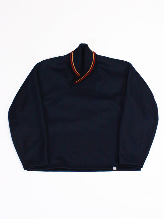 kolor/BEACON / 襟切り替えダンボールニット / NAVY / 24WBM-T06234