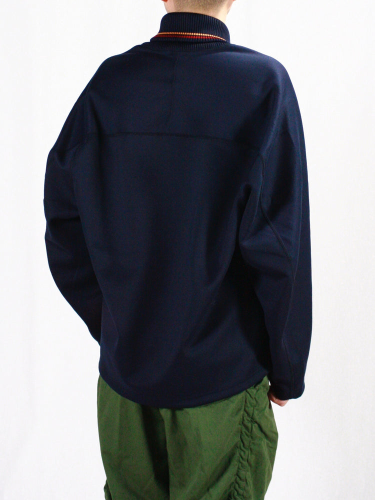 kolor/BEACON / 襟切り替えダンボールニット / NAVY / 24WBM-T06234