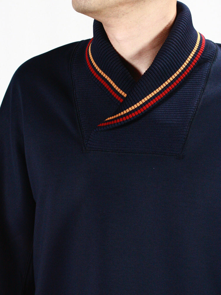 kolor/BEACON / 襟切り替えダンボールニット / NAVY / 24WBM-T06234