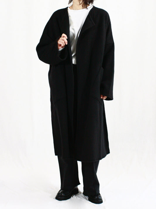 COGTHEBIGSMOKE / KENSINGTON COLLARLESS COAT / BLACK / 11802-193-1115-1