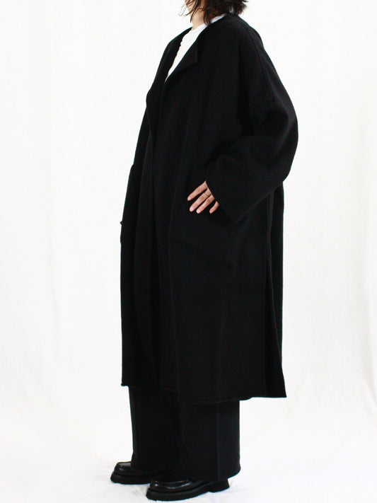 COGTHEBIGSMOKE / KENSINGTON COLLARLESS COAT / BLACK / 11802-193-1115-1