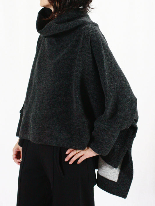 COGTHEBIGSMOKE / ISABELLA ROLL NECK TOP / CHARCOAL / 11101-117-922-1