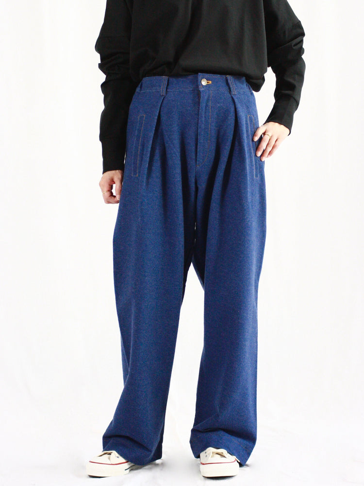 COGTHEBIGSMOKE / KASSIDY DOUBLE TUCK TROUSERS  / INDIGO / 11602-167-1113-1