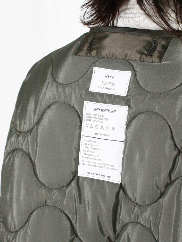 HYKE / QUILTED LINER JACKET / OLIVE DRAB / 17486