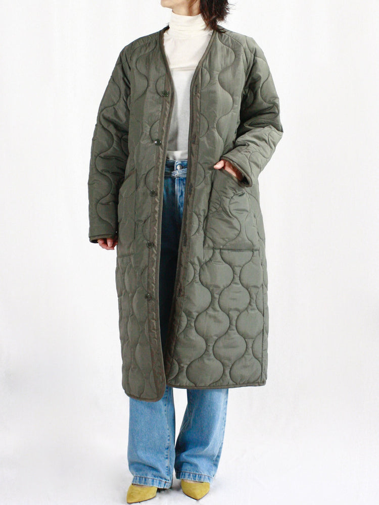 HYKE / QUILTED LINER COAT / OLIVE DRAB / 17485