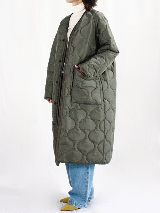 HYKE / QUILTED LINER COAT / OLIVE DRAB / 17485