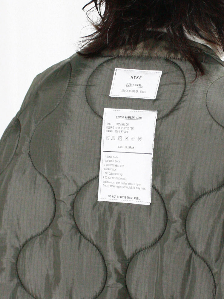 HYKE / QUILTED LINER COAT / OLIVE DRAB / 17485